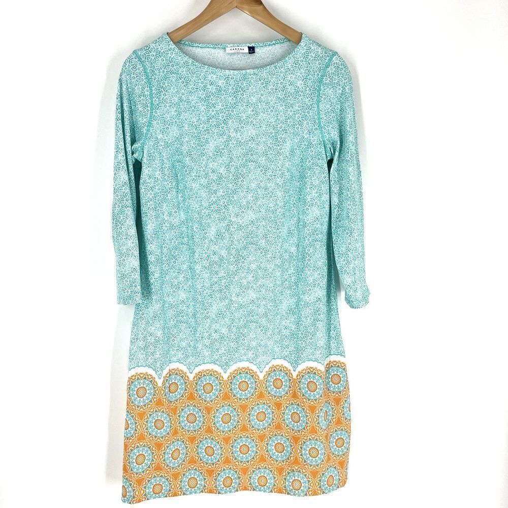 Cabana Life Shift Dress Size Small Teal UPF 50+ Sun Protection Casual Beach